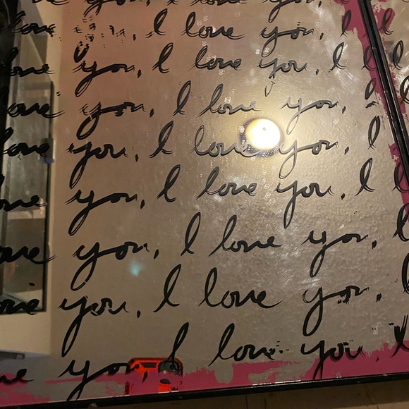 16”x16”x1” inch all over print cursive I love you mirrors set of 2 VTG K-mart - Picture 4 of 6